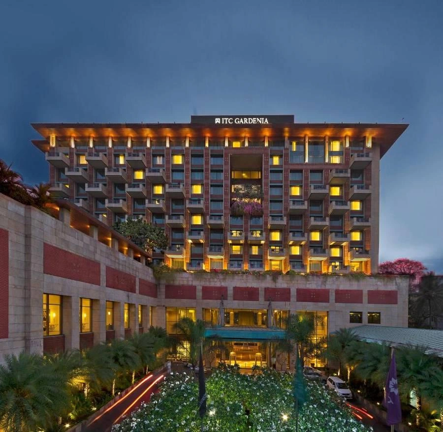 Luxury arrival entrance at ITC Gardenia Bangalore